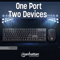 Manhattan Juego de teclado inalámbrico y mouse óptico (Teclado en Ingles)