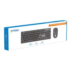 Manhattan Juego de teclado inalámbrico y mouse óptico (Teclado en Ingles)